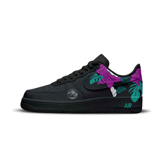 NIKE AIR FORCE CUSTOM PAINT JURASSIC PARK DENNIS NEDRY'S FLOWERS