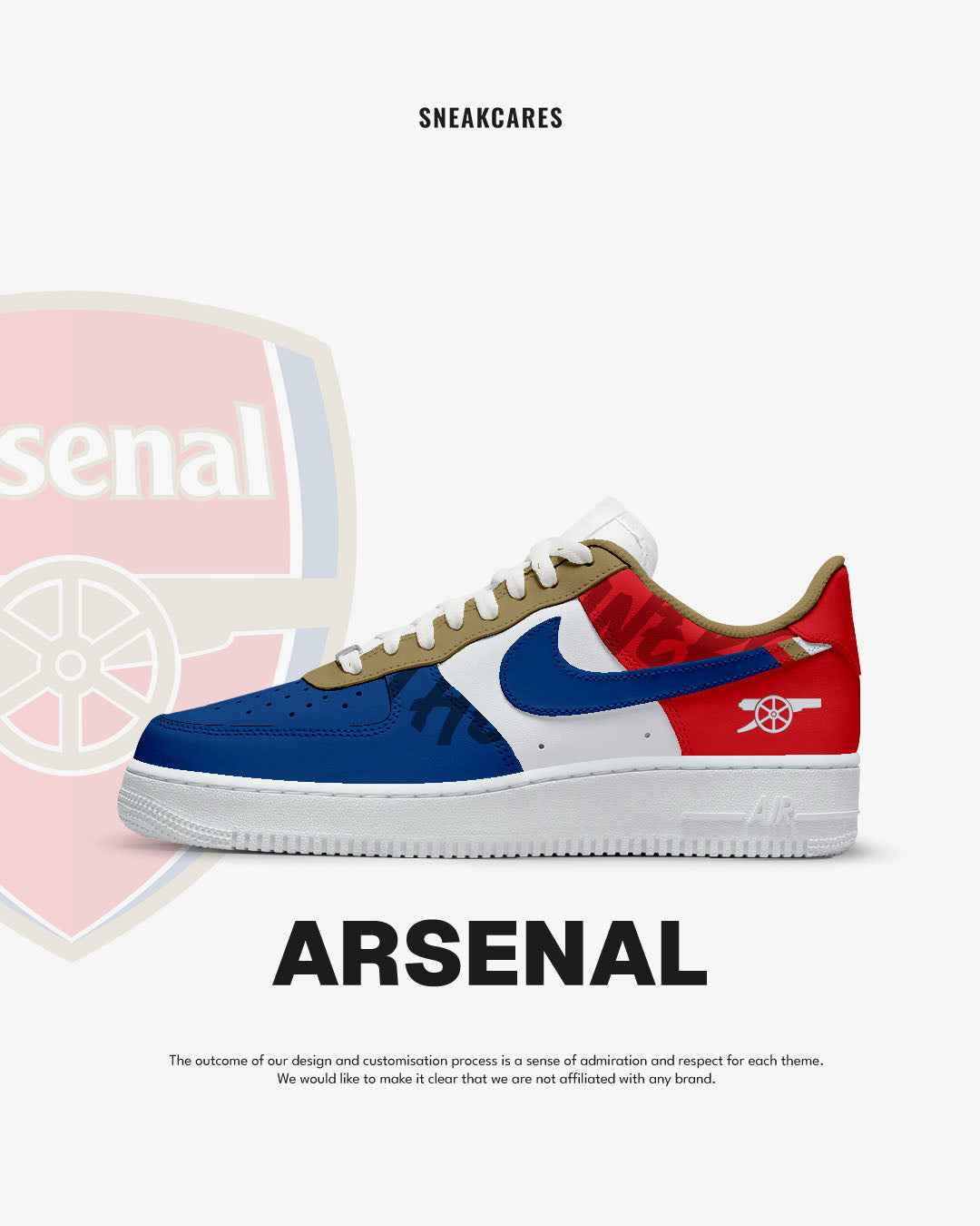 CUSTOM SNEAKERS FOOTBALL CLUB ARSENAL UNOFFICIAL
