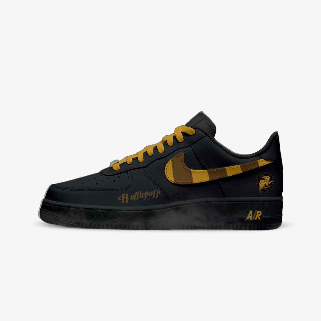 NIKE AIR FORCE CUSTOM PAINT HARRY POTTER HUFFLEPUFF BLACK