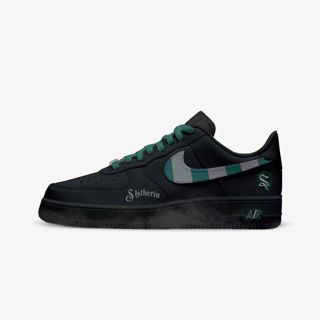 NIKE AIR FORCE CUSTOM PAINT HARRY POTTER SLYTHERIN BLACK