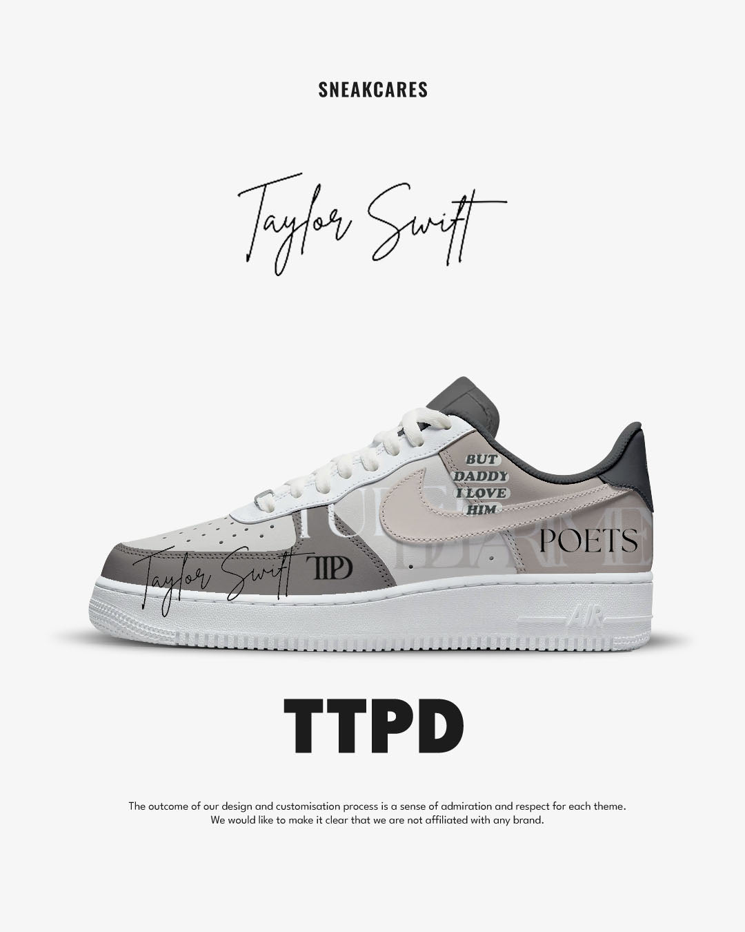 Nike AF1 Taylor Swift Custom Album TTPD