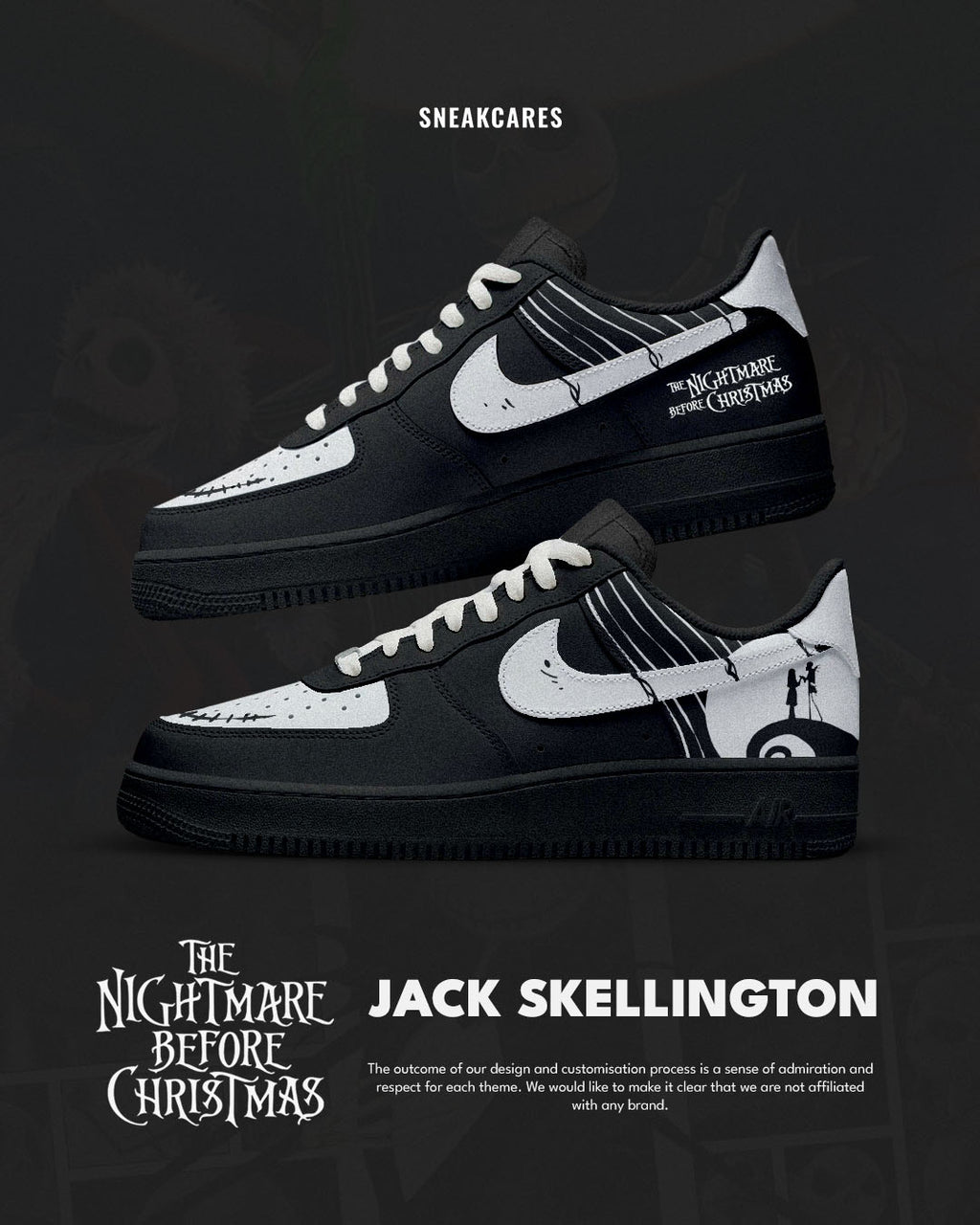 NIKE AF1 CUSTOM PAINT THE NIGHTMARE BEFORE CHRISTMAS