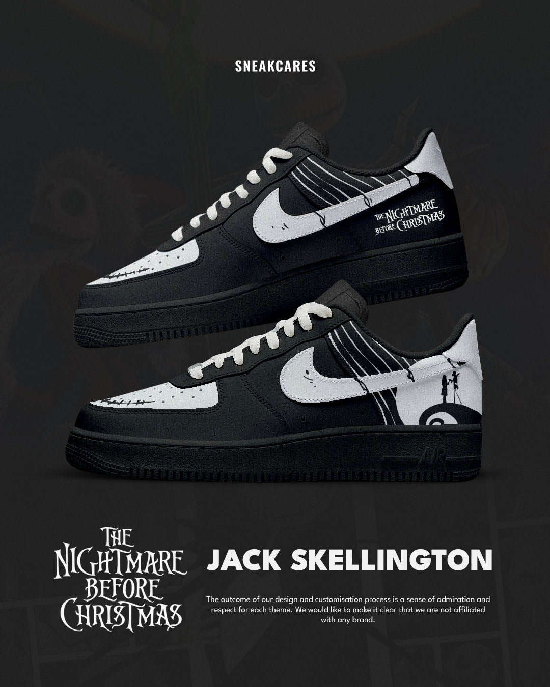 NIKE AF1 CUSTOM PAINT THE NIGHTMARE BEFORE CHRISTMAS