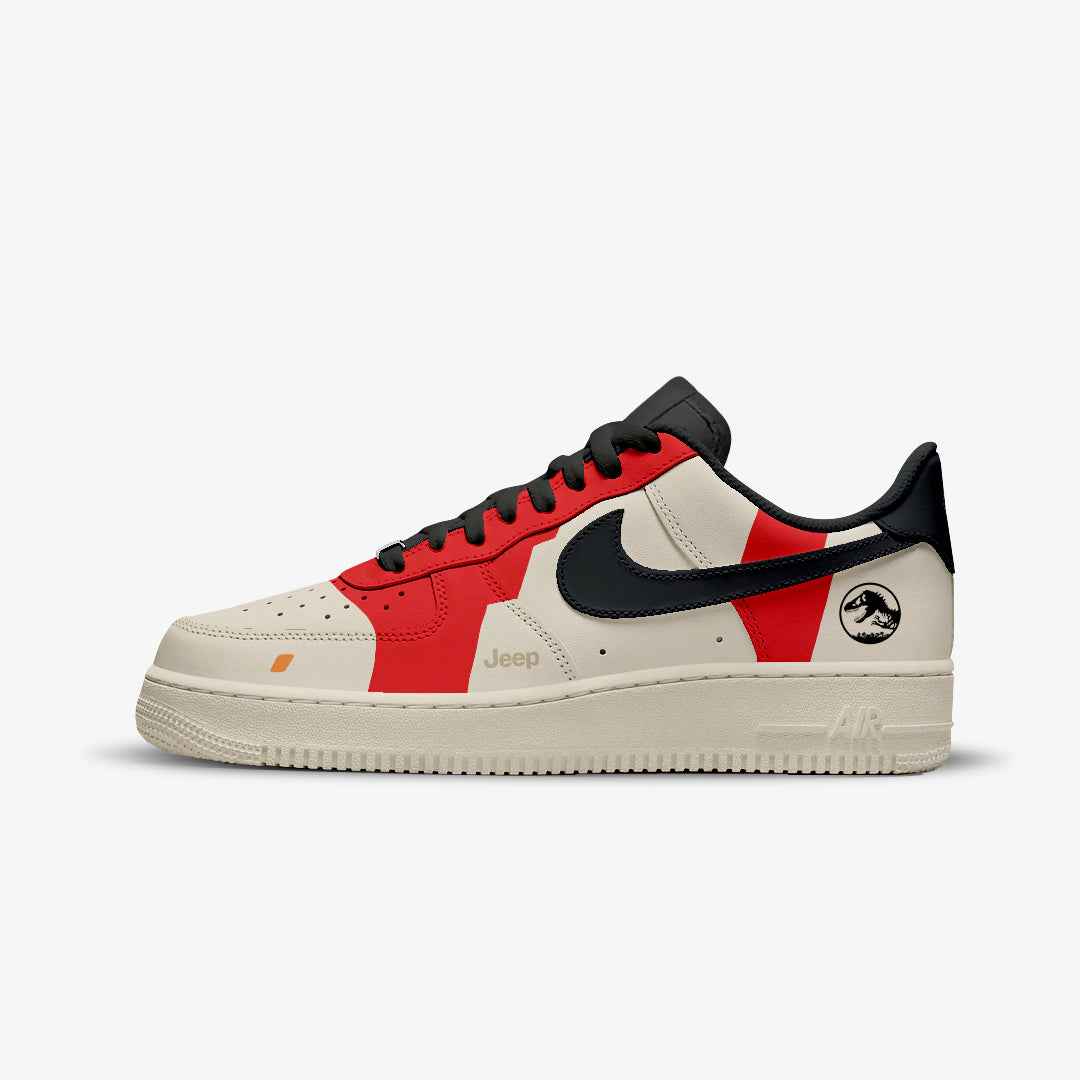 NIKE AIR FORCE CUSTOM PAINT JURASSIC PARK JEEP CAR