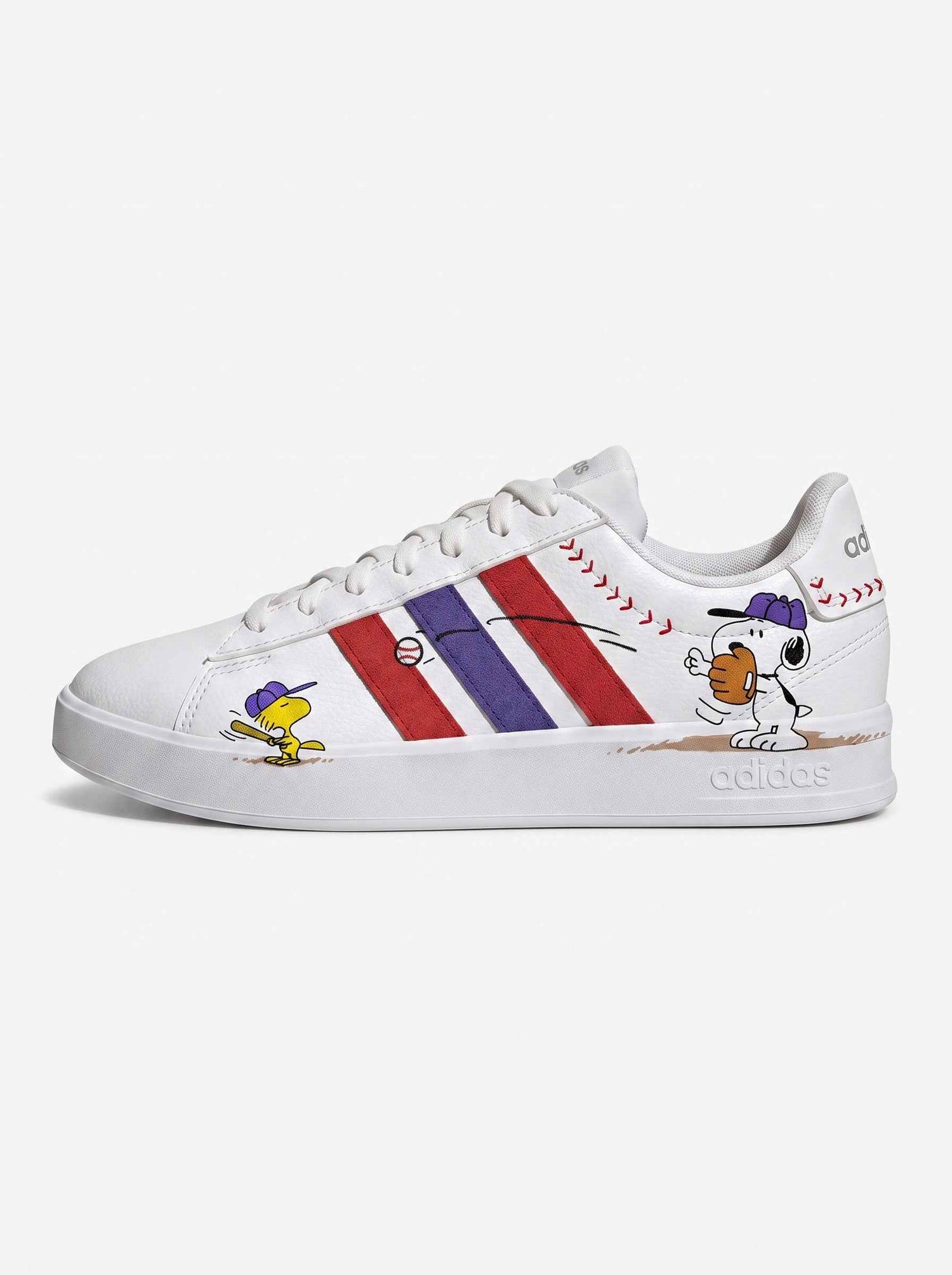 CUSTOM SNEAKERS ADIDAS GRAND COURT WITH THE BASEBALL SNOOPY WOMEN SIZE
