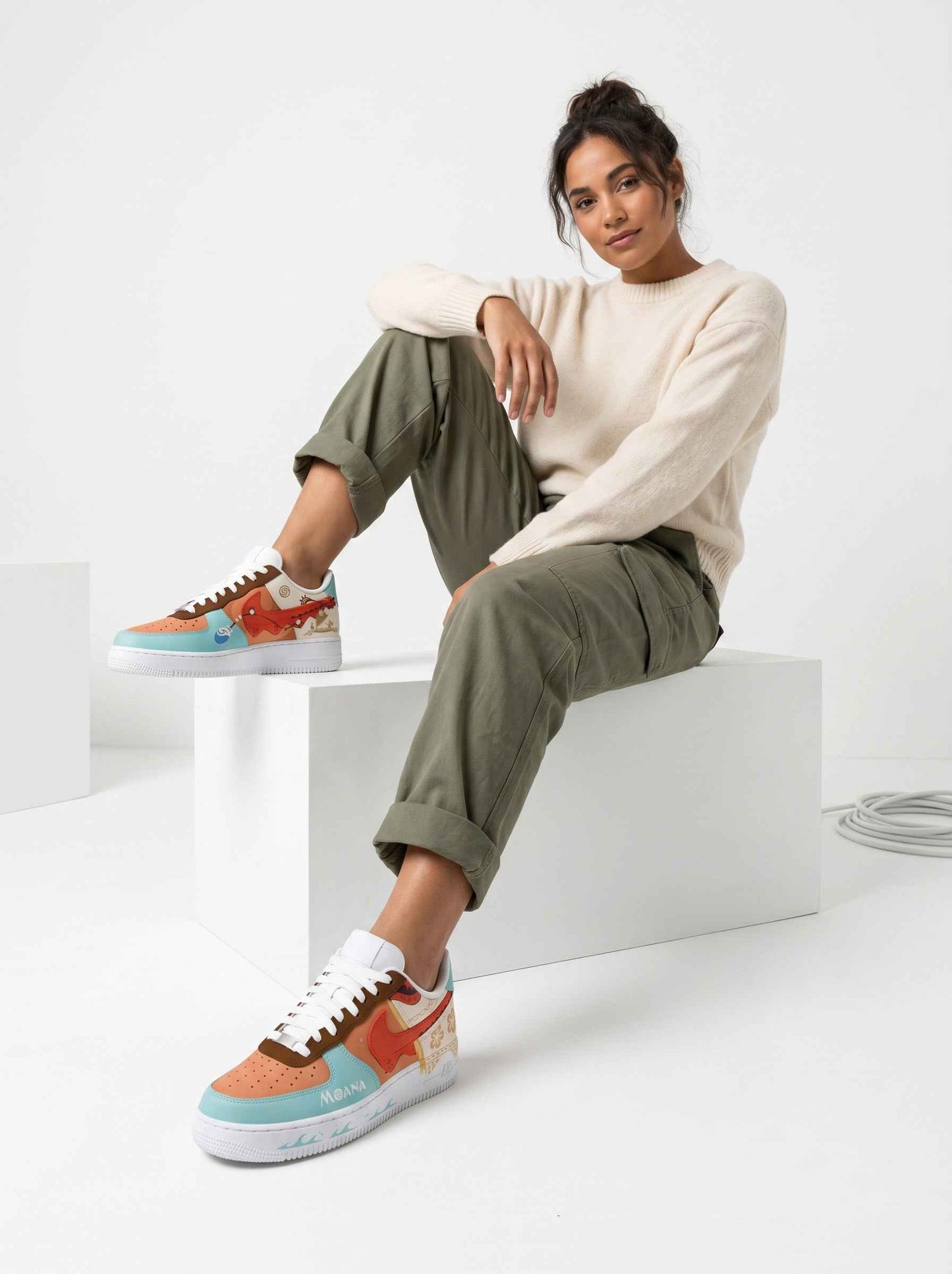 Custom Paint Sneakers Moana Unofficial With Air Force 1