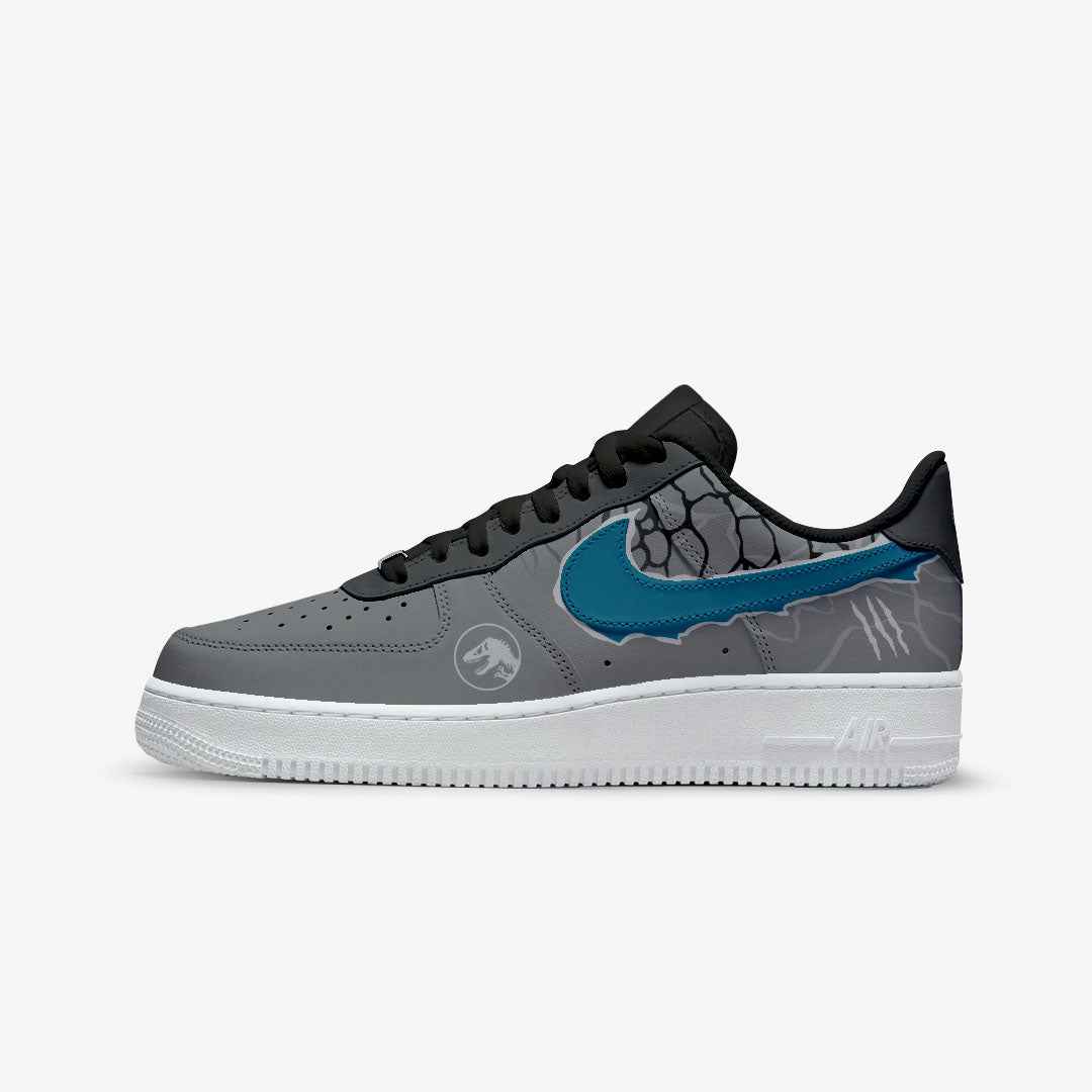 NIKE AIR FORCE CUSTOM PAINT JURASSIC WORLD BLUE RAPTOR - Sneakcares ...