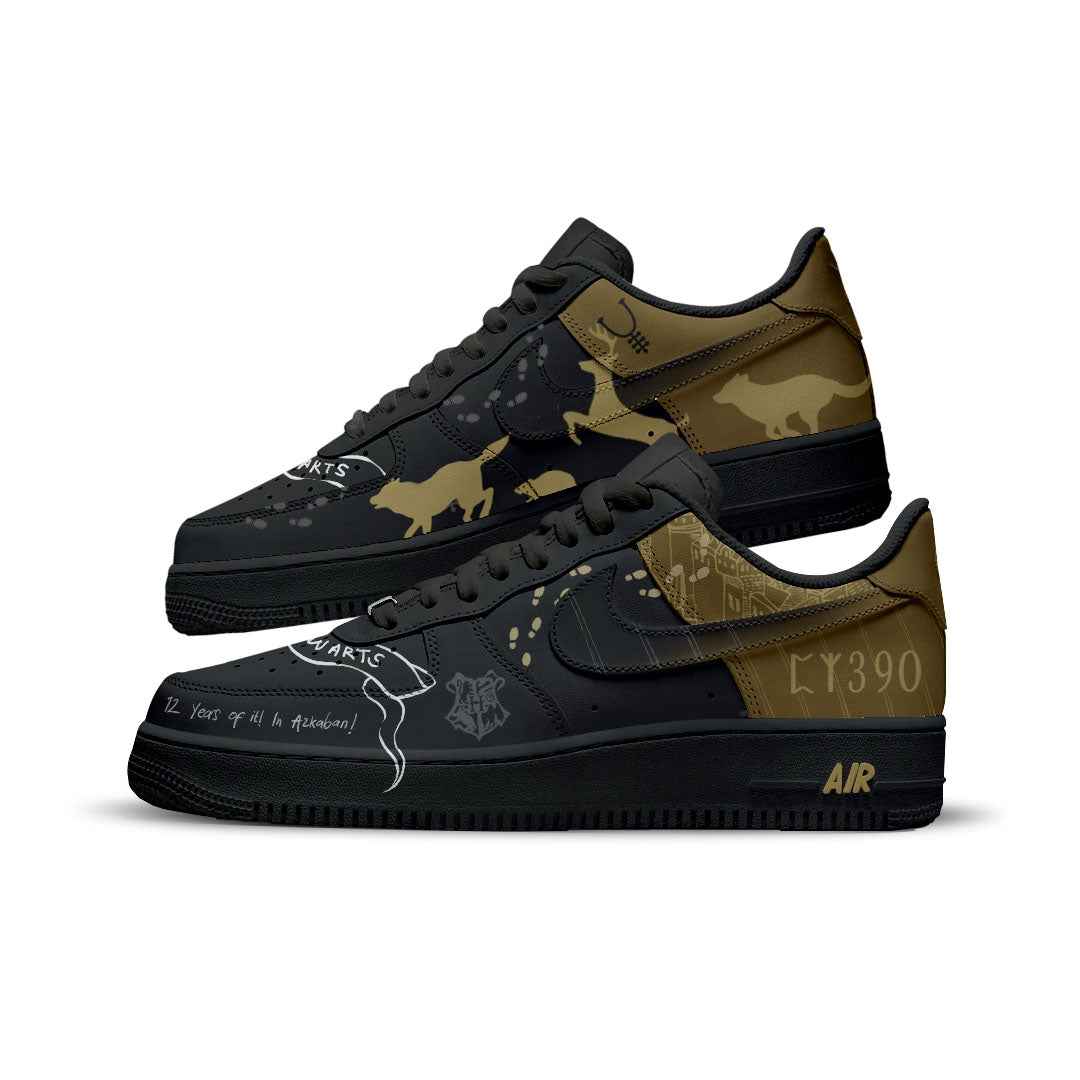 NIKE AIR FORCE SIRIUS BLACK FROM HARRY POTTER CUSTOM PAINT