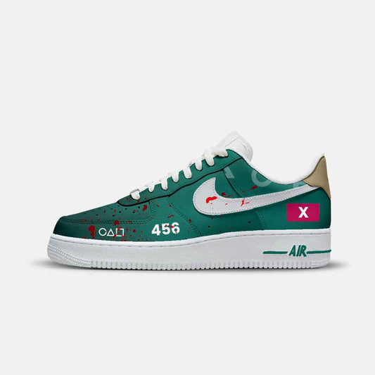 NIKE AIR FORCE CUSTOM PAINT SQUID GAME 456