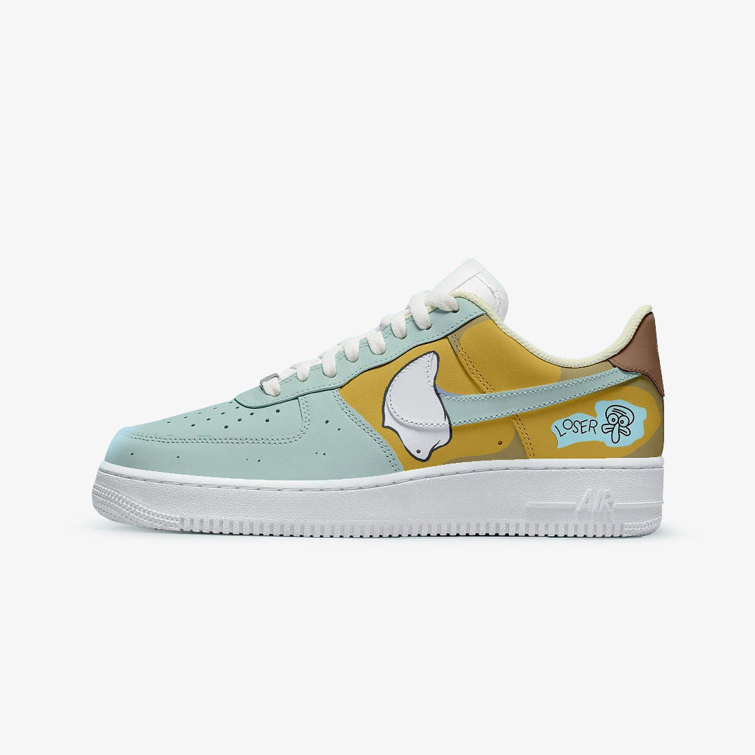 NIKE AIR FORCE SQUIDWARD LOSER CUSTOM PAINT