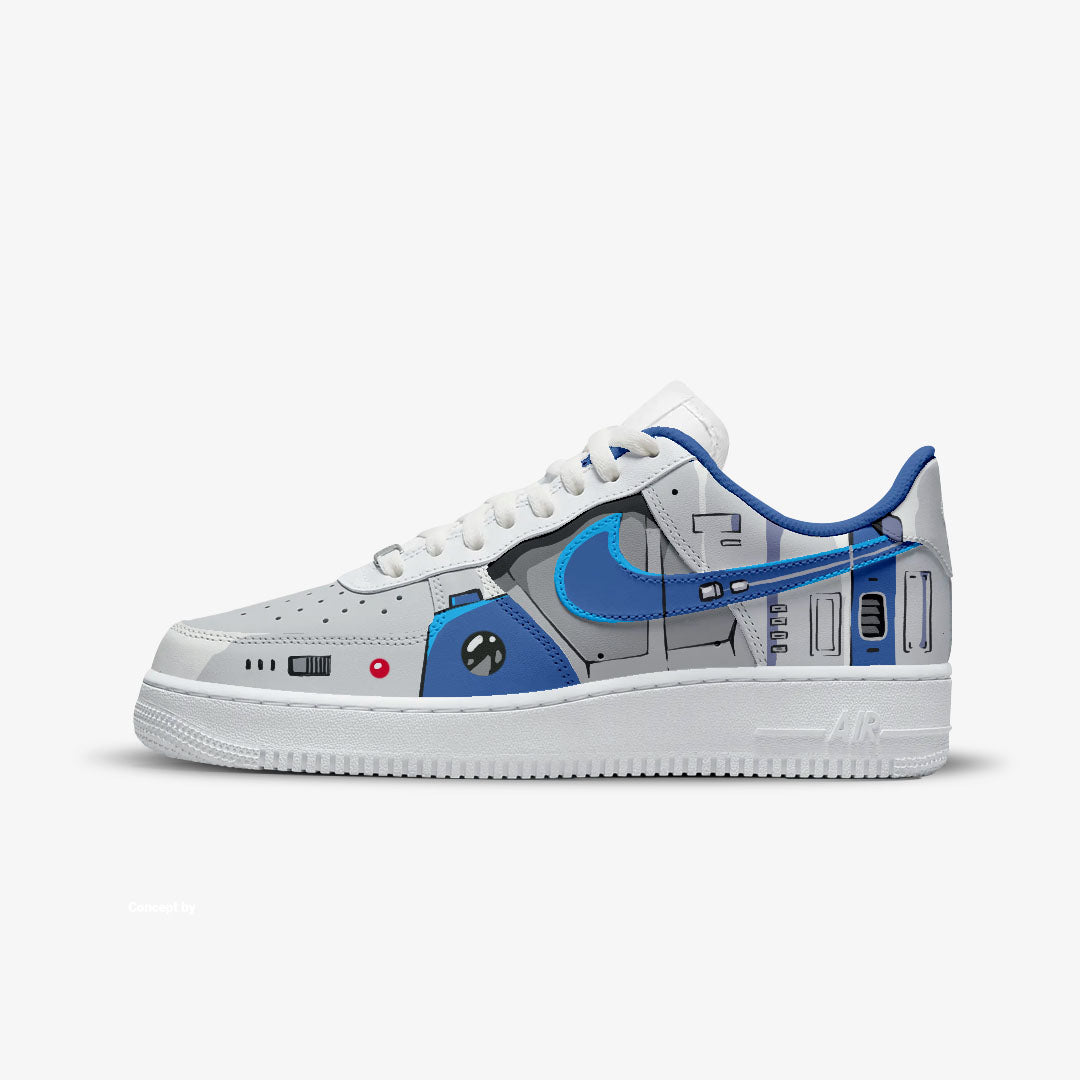 CUSTOM SNEKAERS PAINT STARWARS R2D2 NIKE AIR FORCE 1
