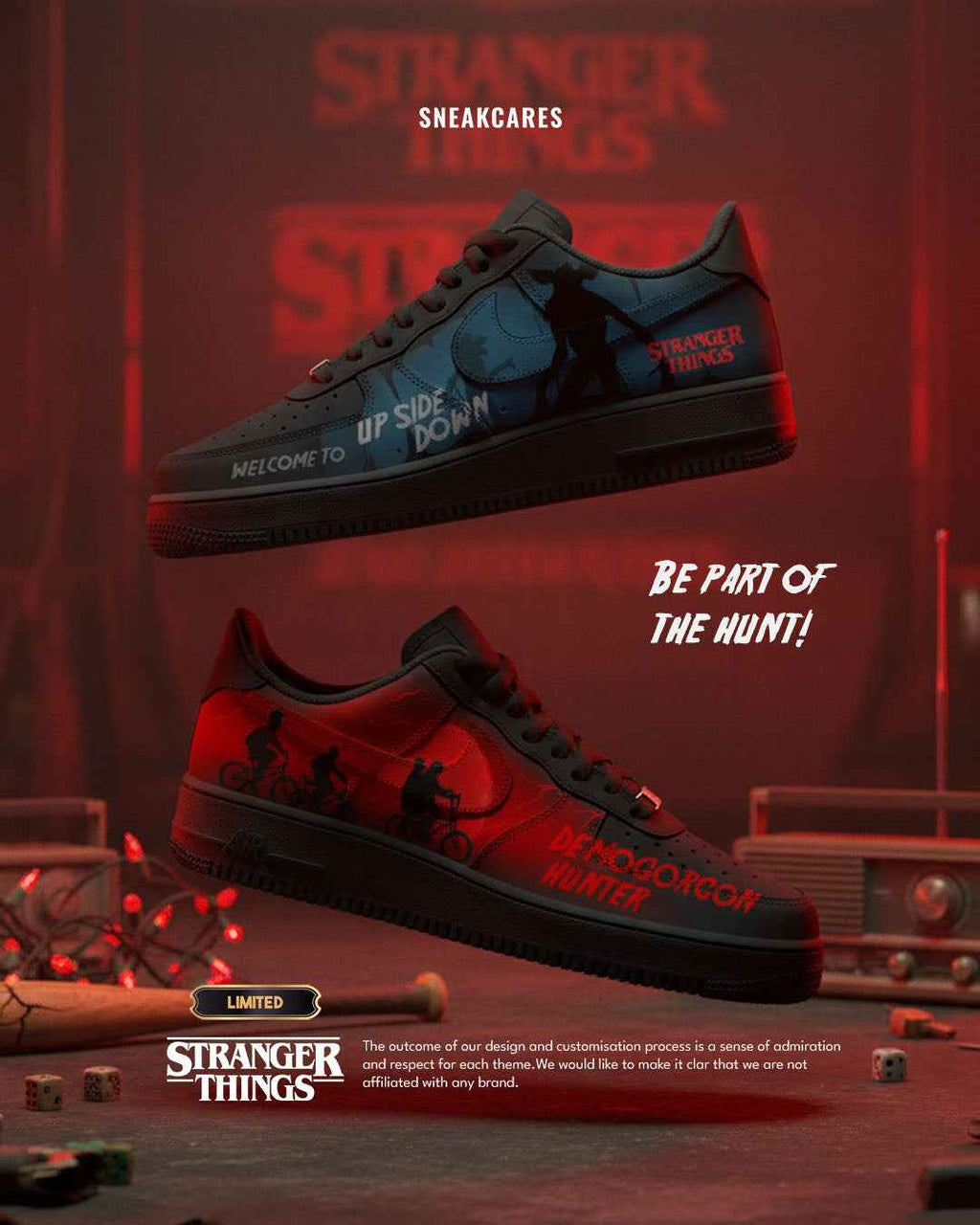 CUSTOM SNEAKERS STRANGERS THINGS DEMOGORGON HUNTER