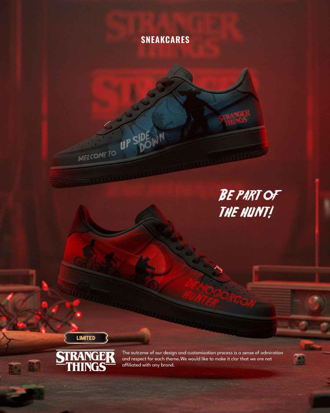 CUSTOM SNEAKERS STRANGERS THINGS DEMOGORGON HUNTER