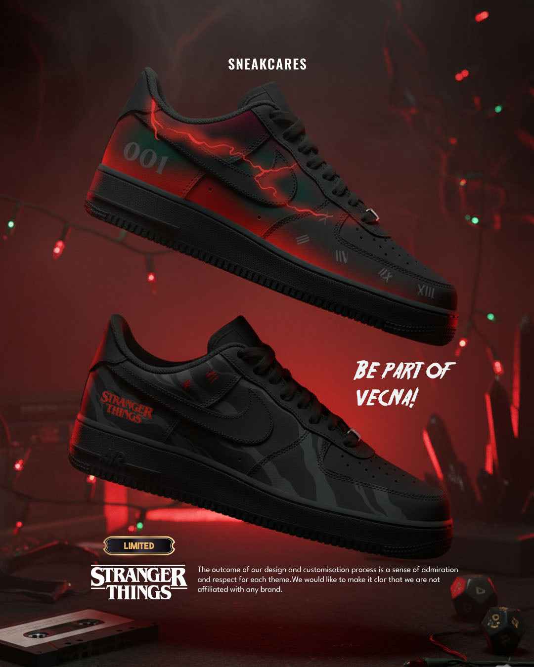 CUSTOM SNEAKERS STRANGERS THINGS VECNA MONSTER