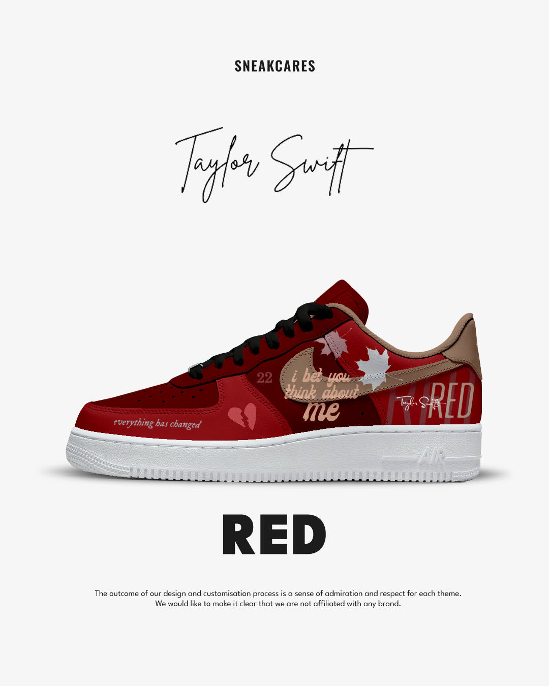 Nike AF1 Taylor Swift Custom Album Red