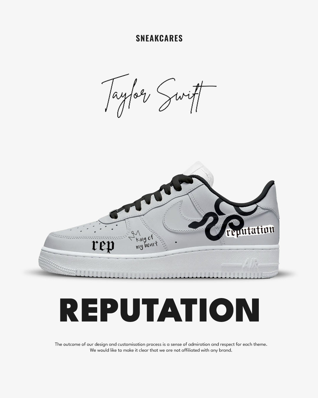 Nike AF1 Taylor Swift Custom Album Reputation