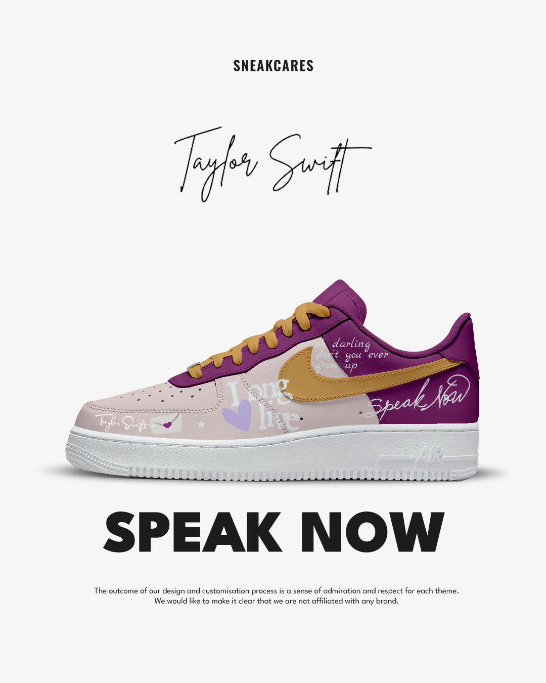 Nike AF1 Taylor Swift Custom Album Speak Now!