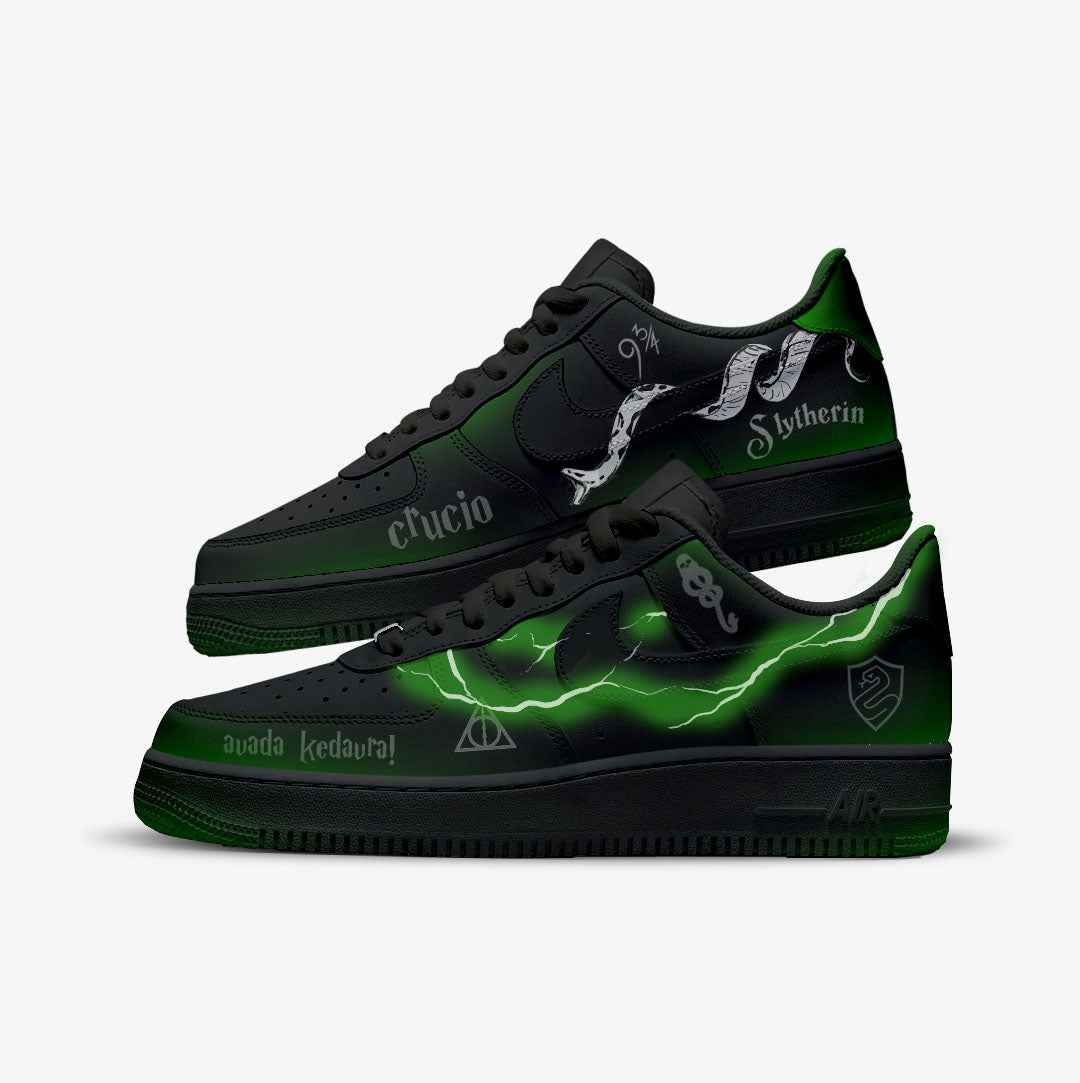 NIKE AIR FORCE VOLDEMORT FROM HARRY POTTER CUSTOM PAINT