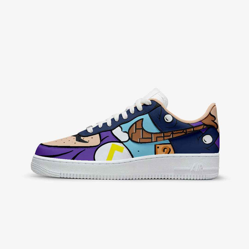 CUSTOM PAINT SNEAKERS WHITE WALUIGI UNOFFICIAL