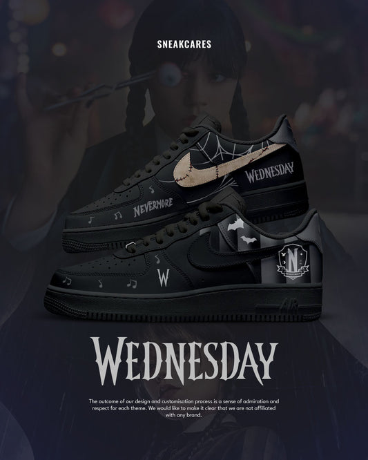 CUSTOM SNEAKERS WEDNESDAY ADDAMS NIKE AIR FORCE 1