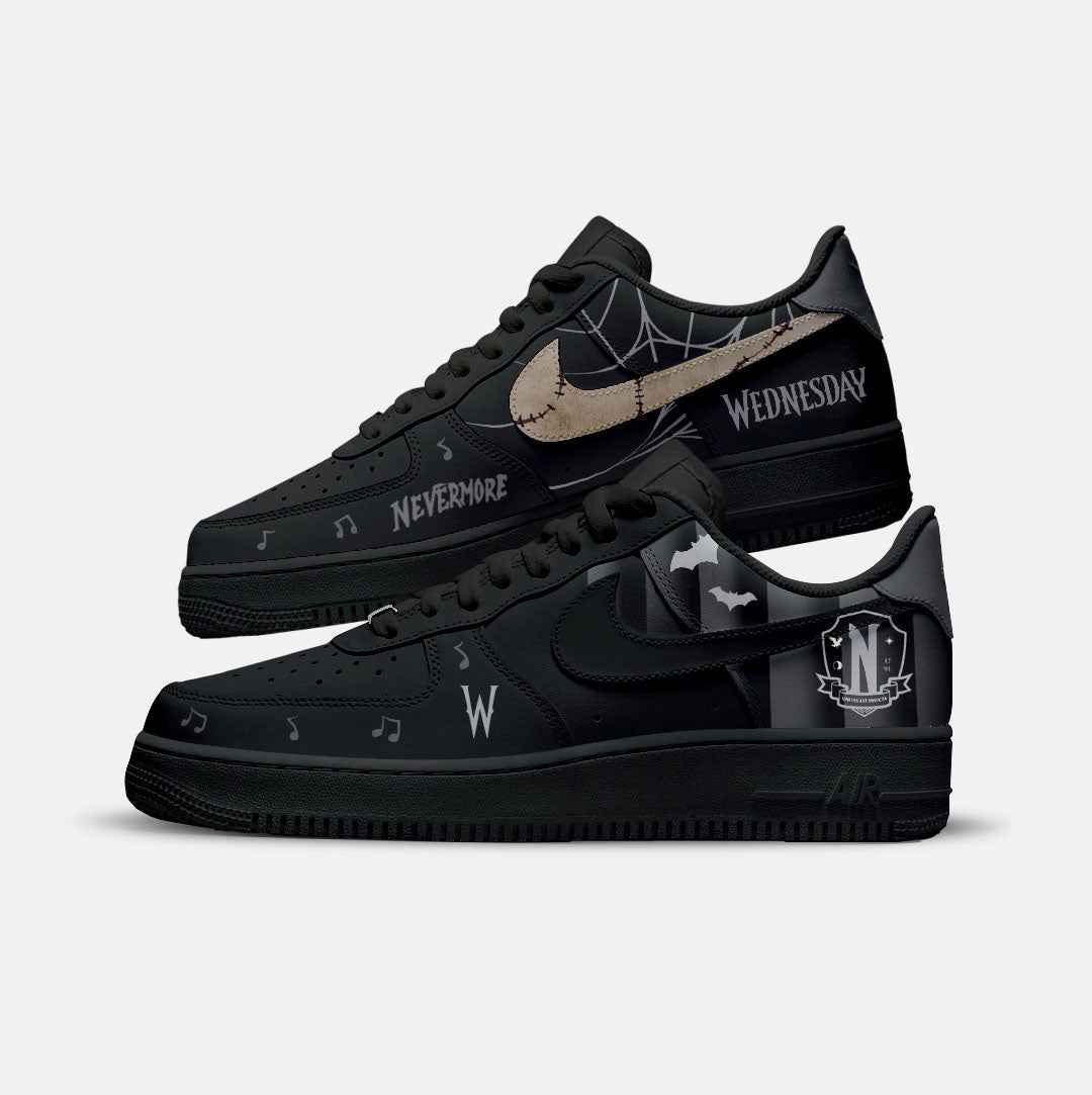 CUSTOM SNEAKERS WEDNESDAY ADDAMS NIKE AIR FORCE 1